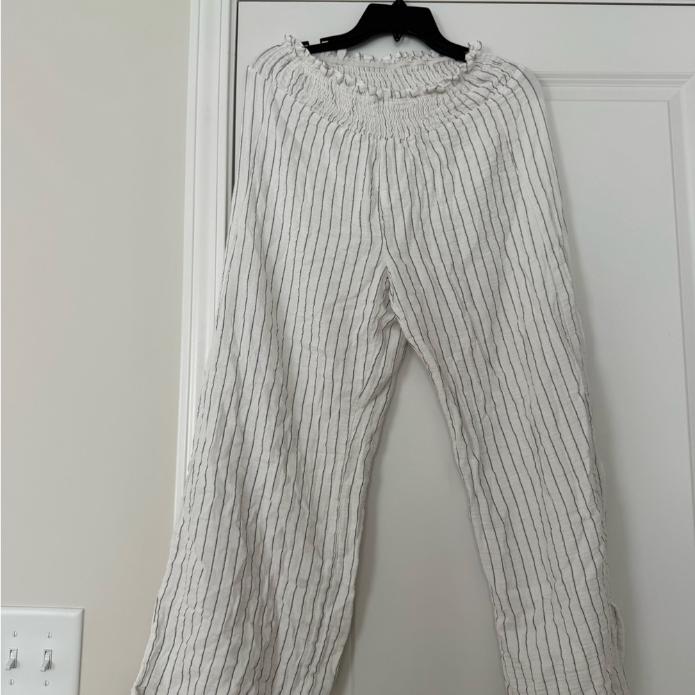Striped White Women's Pants